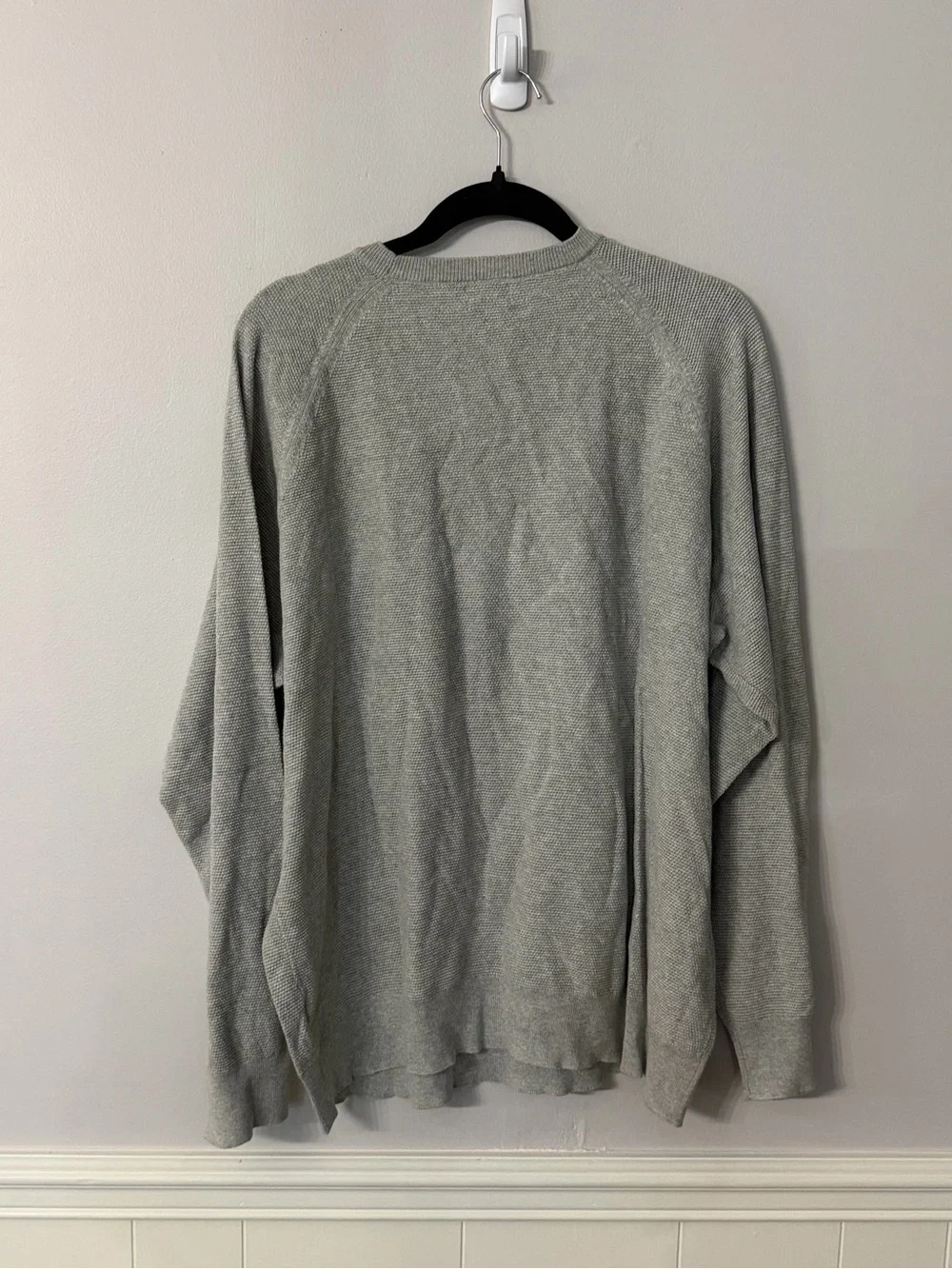 J. Crew Men’s Light Gray Long Sleeve Cotton Knit Crewneck Sweater Sz XXL NWT